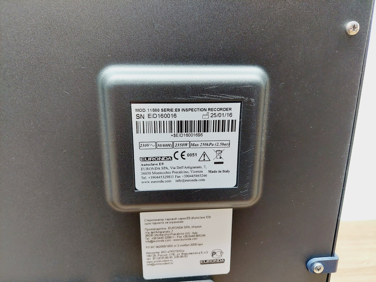 Euronda E9 Recorder Autoklave