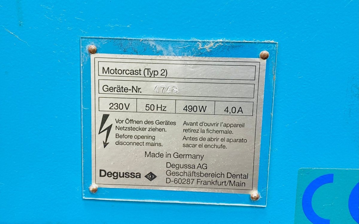 Degussa Motorcast Guss-Schleuder / Gießgerät Typ 2 gebraucht